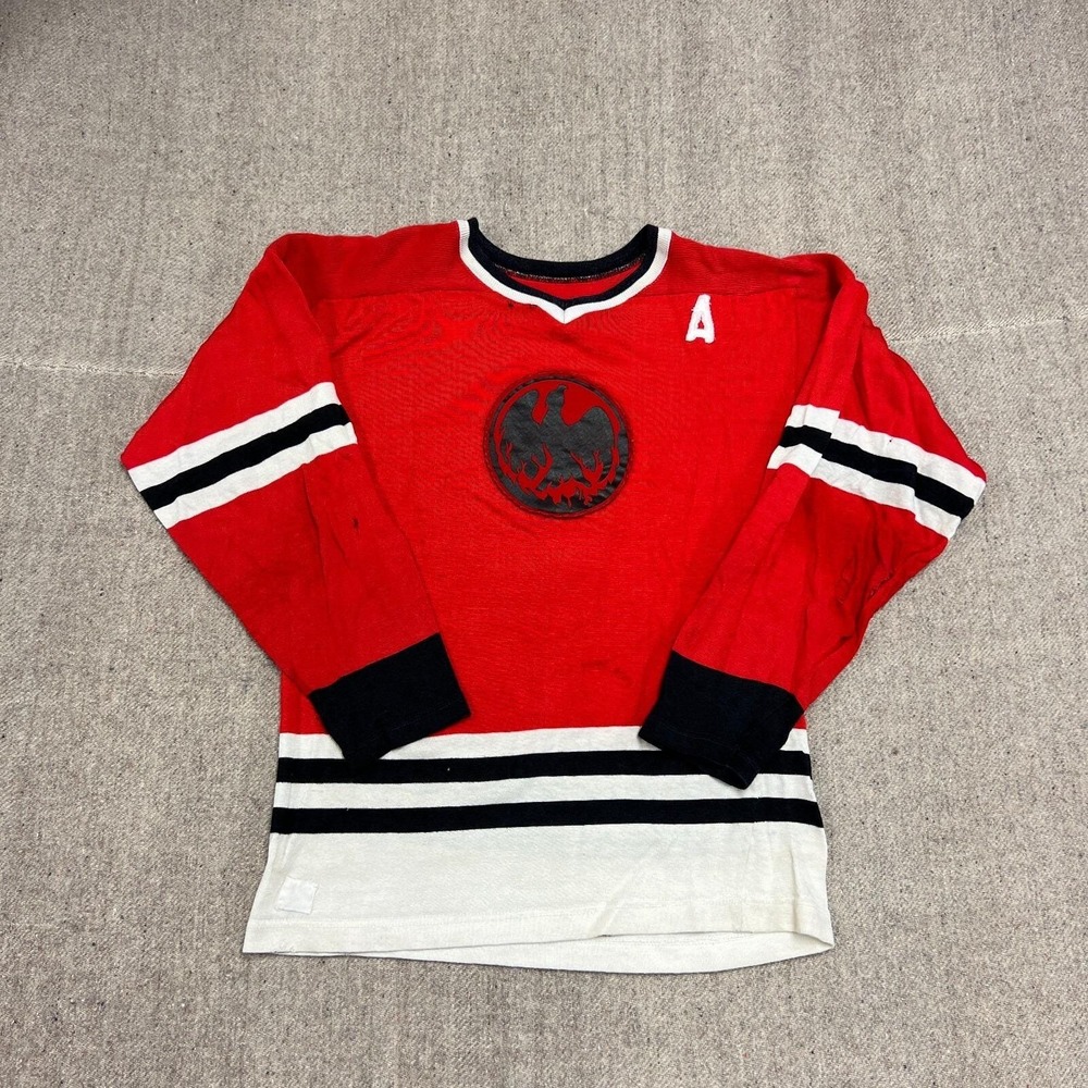 Vintage Bauer Hockey Jersey Mens Medium Red 1970s